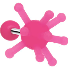 Load image into Gallery viewer, Pink Silicone Atom Barbell Tongue Ring
