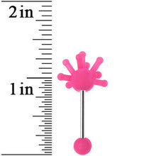 Load image into Gallery viewer, Pink Silicone Atom Barbell Tongue Ring

