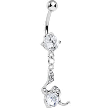 Load image into Gallery viewer, Clear Gem Squiggly Serpent Gem Dangle Belly Ring
