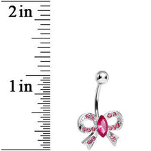Load image into Gallery viewer, Pink Gem Glamour Bow Belly Ring
