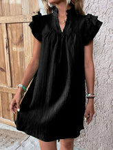 Load image into Gallery viewer, Elegant Ruffled Cap Sleeve Mini Dress Feminine &amp; Flowy Summer Dress
