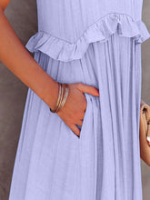 Load image into Gallery viewer, Romantic Ruffled Sleeveless Tiered Maxi Dress with Pockets Elegant &amp; Chic Statement Beautiful Design Dress
