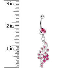 Load image into Gallery viewer, Pink Gem Icy Winter Branch Dangle Belly Ring
