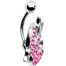 Load image into Gallery viewer, Pink Gem Soaring  Bird Belly Ring
