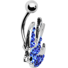 Load image into Gallery viewer, Blue Gem Soaring  Bird Belly Ring
