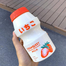 Load image into Gallery viewer, 480ml Plastic Water Bottle Tour Drinking Bottle  Shape Cute Lovely Milk Carton Shaker Bottle for Kids / Girl /Adult Glass Fruit Water Bottle Without 480ml BPA Pretty Water Bottles of Strawberry Milk Heat Resistant Water Bottles

