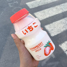 Load image into Gallery viewer, 480ml Plastic Water Bottle Tour Drinking Bottle  Shape Cute Lovely Milk Carton Shaker Bottle for Kids / Girl /Adult Glass Fruit Water Bottle Without 480ml BPA Pretty Water Bottles of Strawberry Milk Heat Resistant Water Bottles

