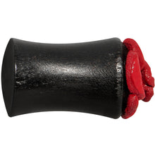 Load image into Gallery viewer, 2G Organic Double Flare Arang Wood Plug Red Leather Rose
