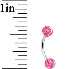 Load image into Gallery viewer, 16G 5/16 Pink Acrylic Glitter Eyebrow Ring
