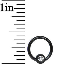 Load image into Gallery viewer, 16G 5/16 Clear Gem Black Anodized Titanium BCR Captive Ring
