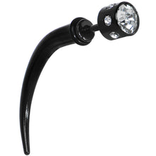 Load image into Gallery viewer, Black Glitzy Clear Gem Fake Talon Taper Plug
