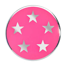 Load image into Gallery viewer, 00G Silver Acrylic Hot Pink Five Star Saddle Plug
