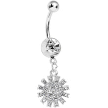 Load image into Gallery viewer, Clear Gem Summertime Sunburst Dangle Belly Ring
