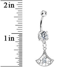 Load image into Gallery viewer, Crystalline Gem Inverse Filigree Fan Dangle Belly Ring
