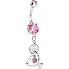 Load image into Gallery viewer, Double Pink Gem Fruity Drink Dangle Belly Ring
