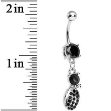 Load image into Gallery viewer, Black Gem Lady Bug Luck Dangle Belly Ring
