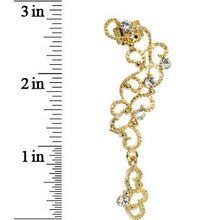 Load image into Gallery viewer, 18K Gold Plated Clear Gem Hidden Hearts Dangling Wrap Ear Cuff
