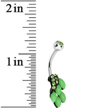 Load image into Gallery viewer, Green Gem and Fruit on the Vine Belly Ring
