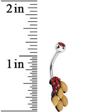 Load image into Gallery viewer, Orange Gem and Fruit on the Vine Belly Ring
