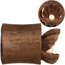 Load image into Gallery viewer, 00G Organic Sabo Wood Mother of Pearl Hand Carved Plug Set
