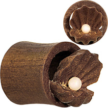 Load image into Gallery viewer, 00G Organic Sabo Wood Mother of Pearl Hand Carved Plug Set
