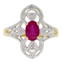 Load image into Gallery viewer, 1.05ct Ruby Diamond Ring 10KT Yellow Gold

