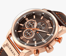 Load image into Gallery viewer, Men's Waterproof Elegant Sport Watch With Chronometers Day View, Leather  Belts And Hardlex Scratch Resistant Glass Perfect Gift For Him
