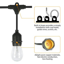 Load image into Gallery viewer, 48ft Outdoor String Light Waterproof Patio String Lights Bulbs
