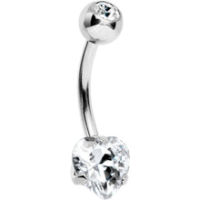 Load image into Gallery viewer, Crystal Clear Cubic Zirconia Sparkling Heart Belly Ring
