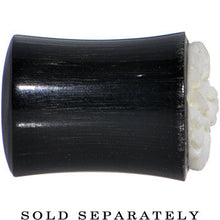 Load image into Gallery viewer, 0G Organic Buffalo Horn White Bone Frasera Flower Saddle Plug
