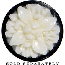 Load image into Gallery viewer, 0G Organic Buffalo Horn White Bone Frasera Flower Saddle Plug
