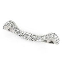 Load image into Gallery viewer, 14k White Gold Modern Curved Style Pave Diamond Wedding Band (1/5 cttw)
