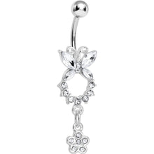 Load image into Gallery viewer, Clear Gem Hollow Eternity Butterfly Dangle Belly Ring
