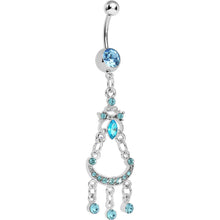 Load image into Gallery viewer, Aqua Gem Princess Delight Chandelier Belly Ring
