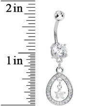 Load image into Gallery viewer, Crystalline Paved Hollow Raindrop and Gem Star Dangle Belly Ring
