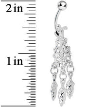 Load image into Gallery viewer, Crystalline Gem Leafy Flower Dangle Belly Ring
