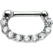 Load image into Gallery viewer, 14G 1/4 Surgical Steel Clear CZ Septum Clicker
