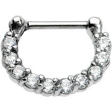 Load image into Gallery viewer, 16G 5/16 Surgical Steel Clear CZ Septum Clicker
