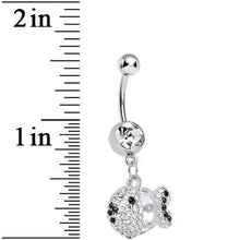 Load image into Gallery viewer, Crystalline Gem Paved Dazzling Fish Dangle Belly Ring
