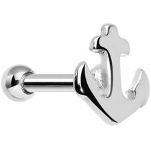 Load image into Gallery viewer, 16G Shiny Steel Nicely Nautical Anchor Cartilage Stud Earring
