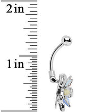 Load image into Gallery viewer, Multi Clear Gem Bursting Blossom Flower Belly Ring
