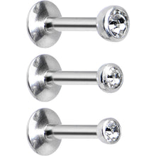 Load image into Gallery viewer, 16G 1/4 Clear Gem Helix Cartilage Barbell 3 Pack Set
