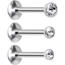 Load image into Gallery viewer, 16G 5/16 Clear Gem Helix Cartilage Barbell 3 Pack Set
