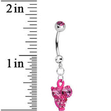 Load image into Gallery viewer, Pink Gem Oversized Eyes Owl Dangle Belly Ring
