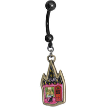 Load image into Gallery viewer, Black Cat and the Red Door Cafe Dangle Belly Ring
