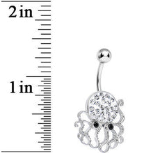 Load image into Gallery viewer, Clear Gem Paved Glamorous Octopus Belly Ring
