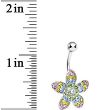 Load image into Gallery viewer, Multi Gem Magnificent Paved Flowering Starfish Belly Ring
