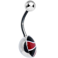 Load image into Gallery viewer, Red and Black Dribble the Basketball Belly Ring
