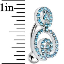 Load image into Gallery viewer, Aqua Gem Sweet Swirls Top Mount Belly Ring
