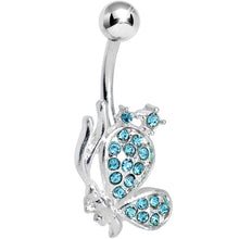 Load image into Gallery viewer, Aqua Gem Shy Butterfly Belly Ring

